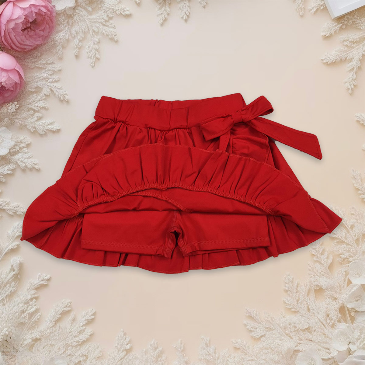 Baby Clothing Wholesale - ملابس رياضية للأطفال، تنورة قصيرة حمراء