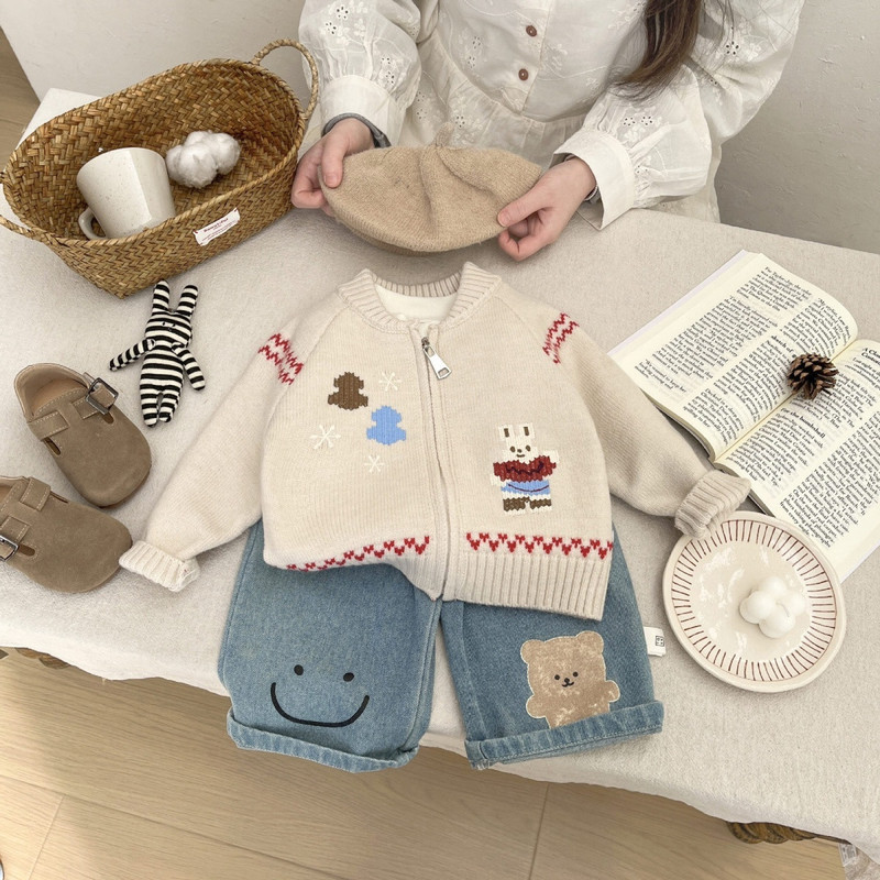 Knit Cardigan Infant - سترة أطفال للربيع المبكر على الطراز
