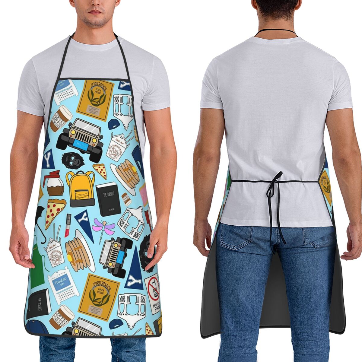 Printed Bibs Pack - مريلة مطبخ بتصميم أيقونات مروحة مميزة