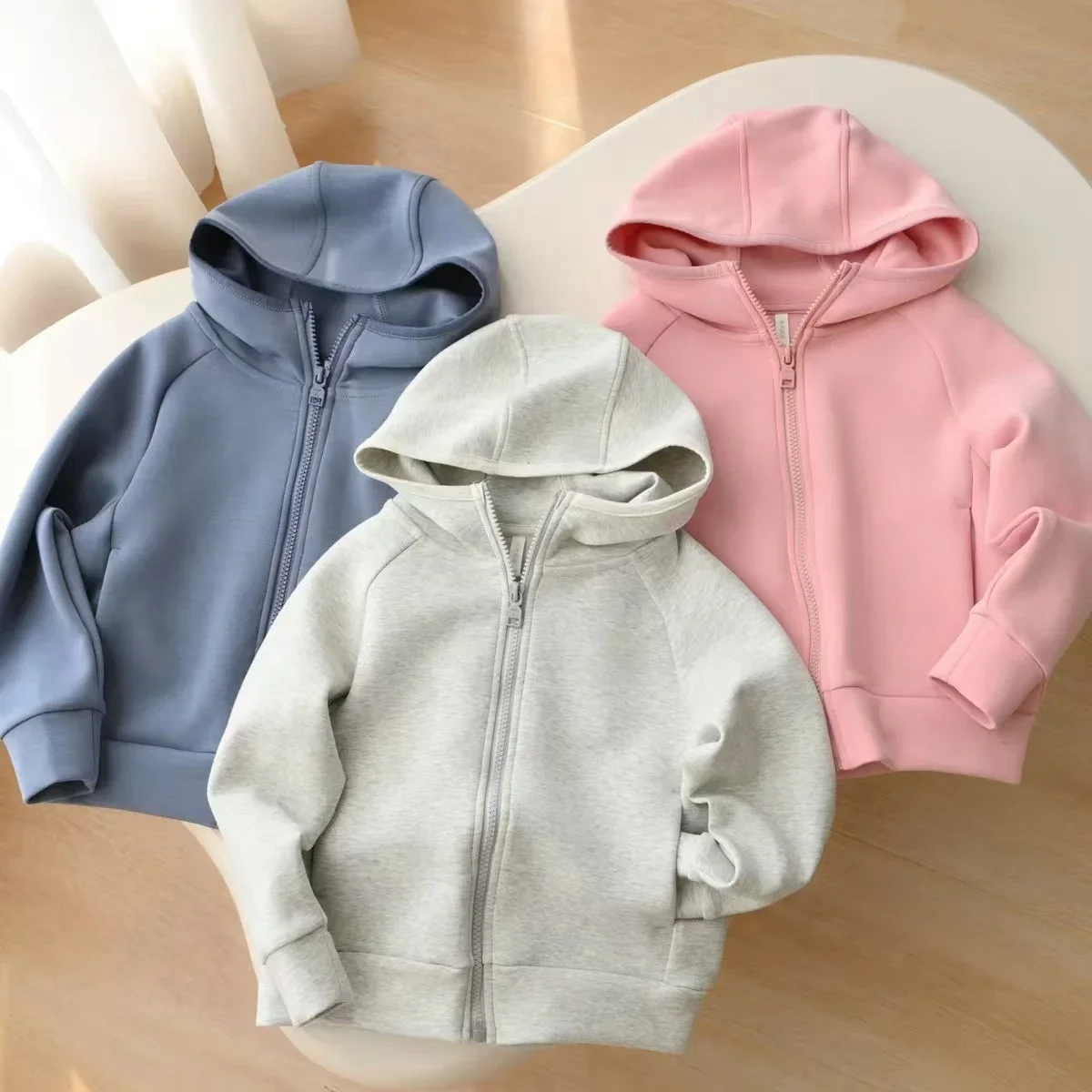 Knit Cardigan Infant - جاكيت سويت شيرت بقلنسوة للأولاد بسحاب،