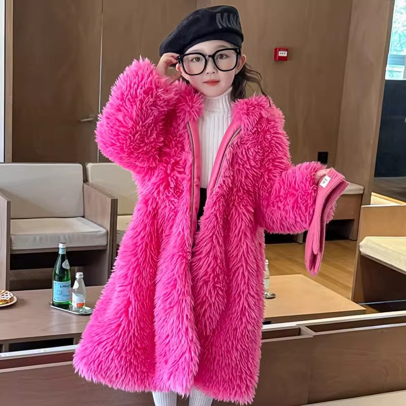 Baby X Clothing - الخريف الشتاء الفتيات معطف الفرو الطفل