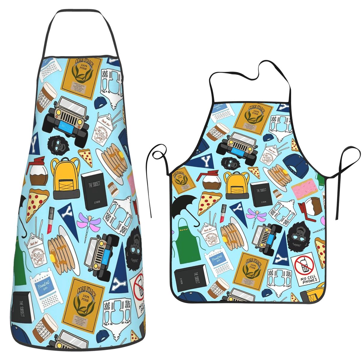 مريلة مطبخ بتصميم أيقونات مروح - مراجعة Printed Bibs Pack وسعره