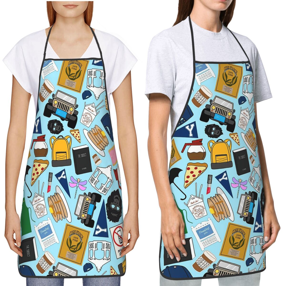 مريلة مطبخ بتصميم أيقونات مروح - مراجعة Printed Bibs Pack وسعره