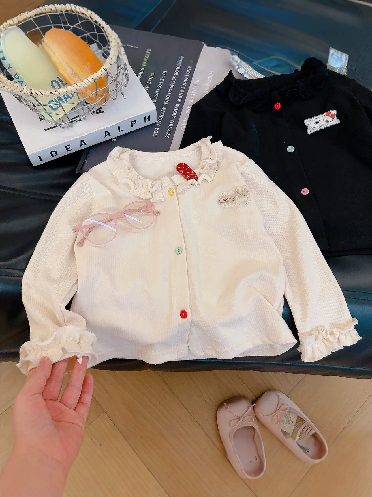 تي شيرت بأكمام طويلة للفتيات ا - مراجعة Knit Cardigan Infant وسعره