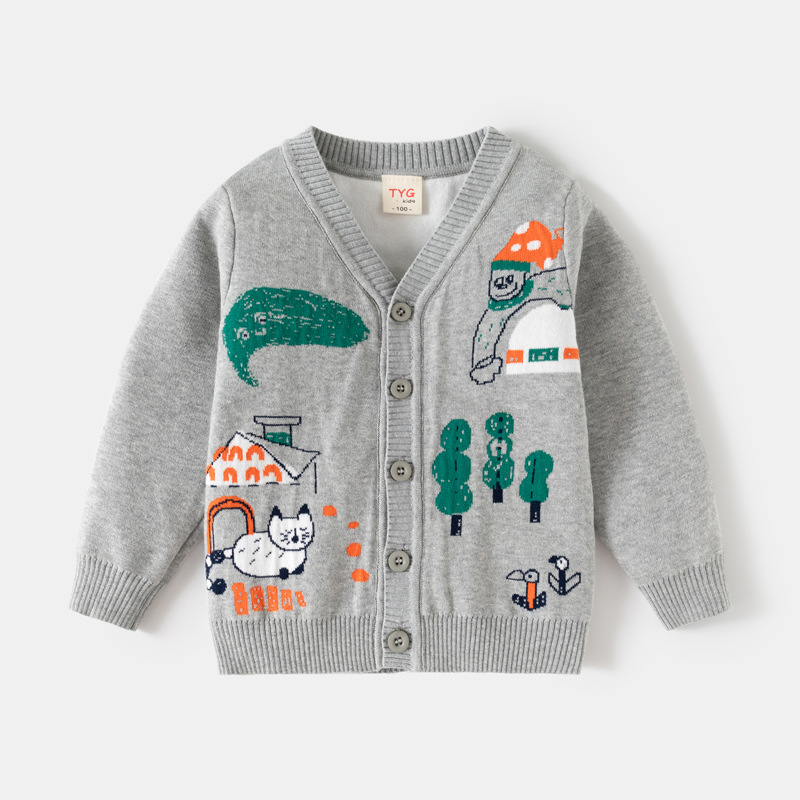 2-8T طفل رضيع صبي فتاة سترة ست - مراجعة Knit Cardigan Infant وسعره