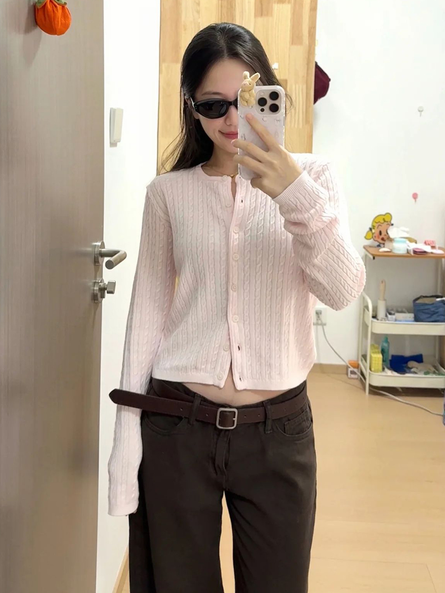 تويست زهرة الطفل الوردي سترة س - مراجعة Knit Cardigan Infant وسعره