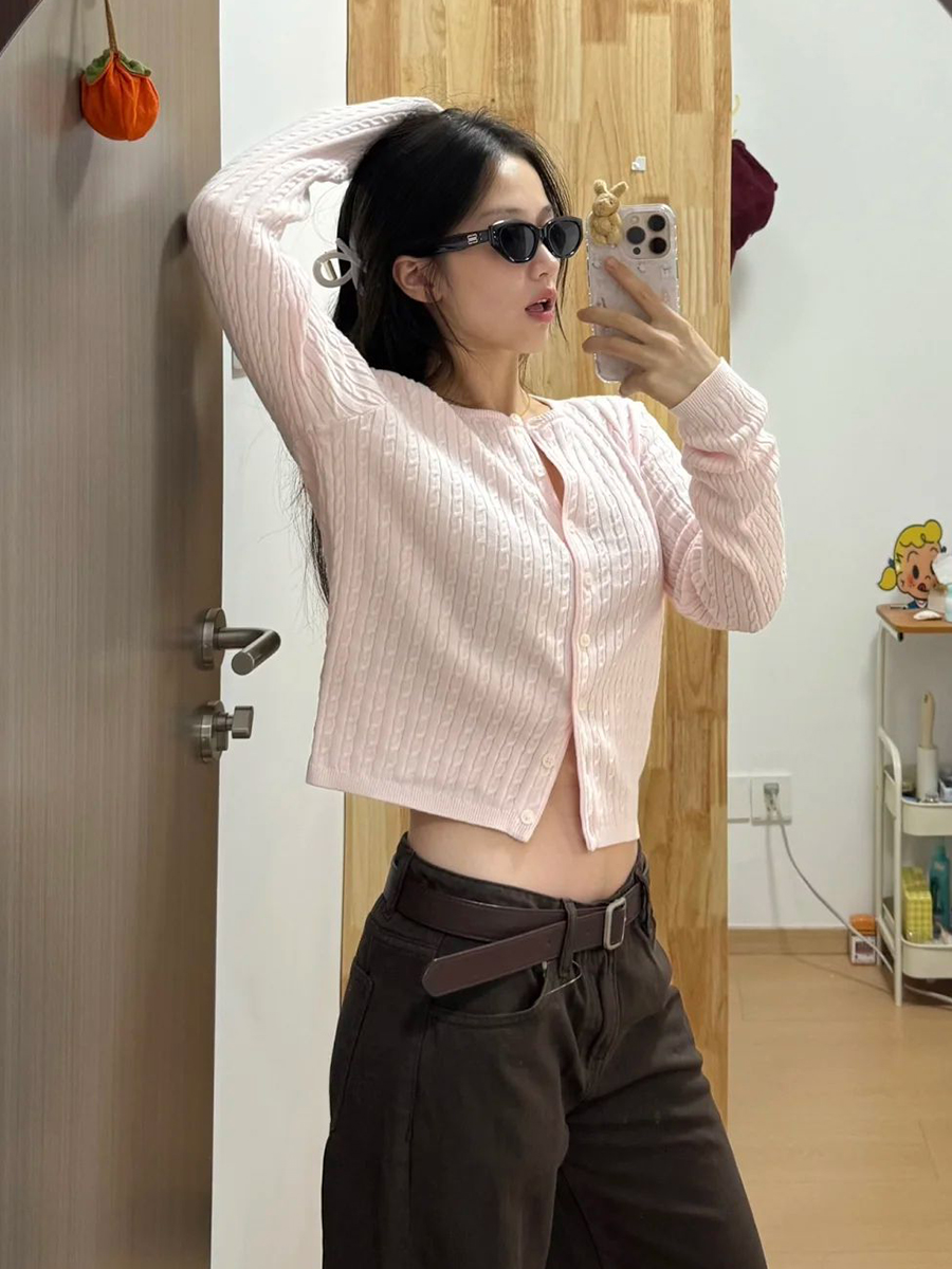تويست زهرة الطفل الوردي سترة س - مراجعة Knit Cardigan Infant وسعره